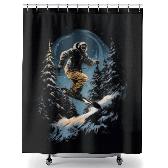 Snowboarding Freestyle Snowboarder Snowboard Shower Curtains