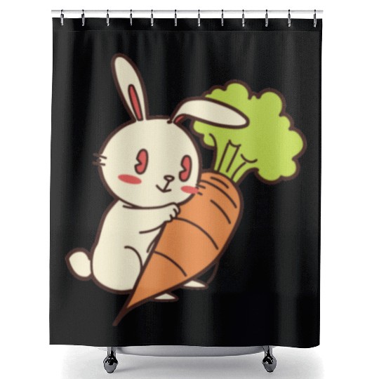 Rabbit And Carrot Shower Curtains