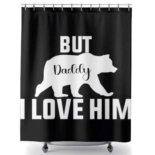 But Daddy I Love Him Retro Groovy Wavy Style Funny Shower Curtains