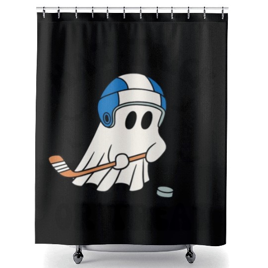 Hat Trick or Treat, Hilarious Hockey Halloween Shower Curtains