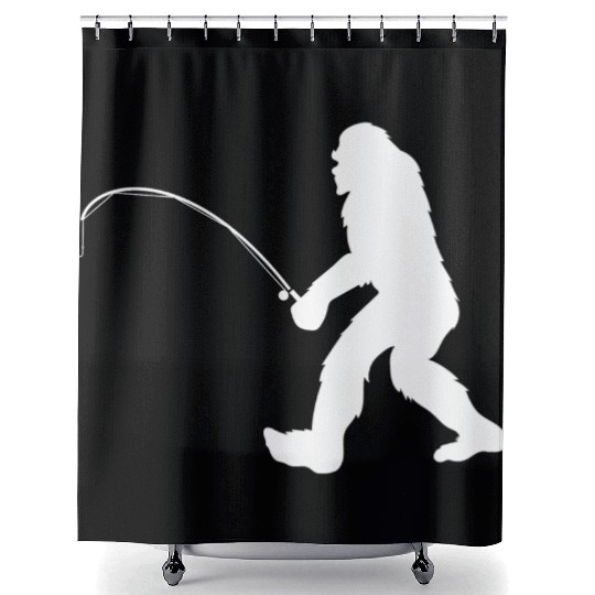 Bigfoot Fishing Essential Shower Curtains
