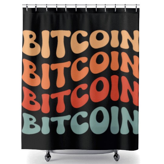 Vintage Bitcoin Design Shower Curtains