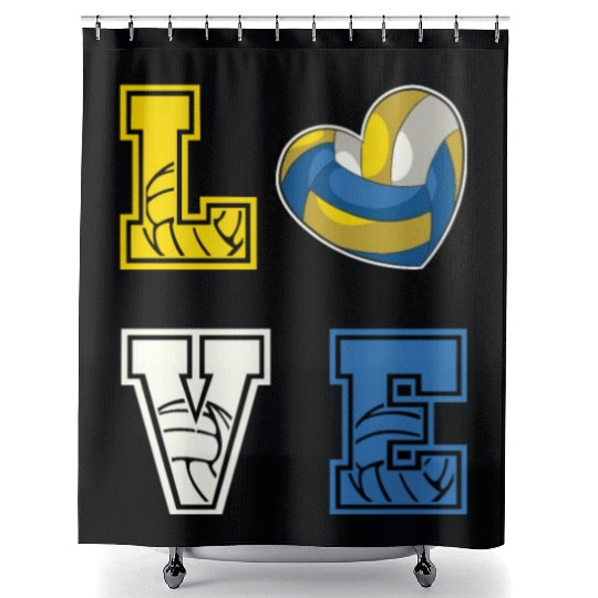Heart Volleyball I Love Volleyball Shower Curtains