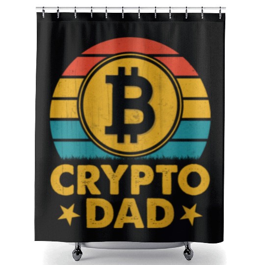 Crypto Dad Funny Bitcoin Father's Day Gift Shower Curtains