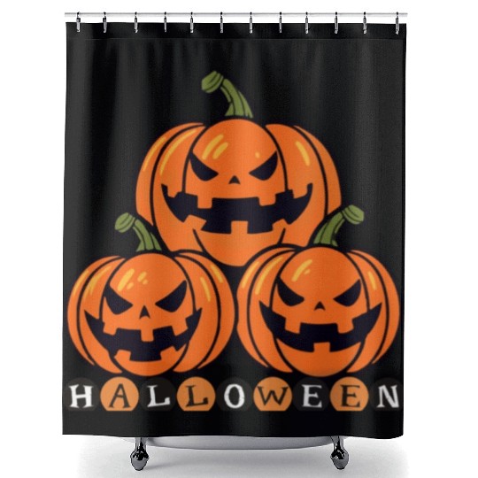 Halloween pumpkin Shower Curtains