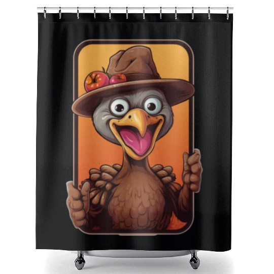 Selfie Bird Turkey Holiday Animal Pet Lover Shower Curtains