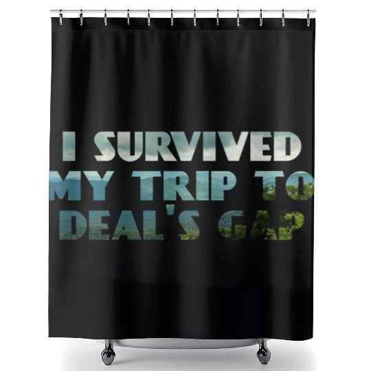 I Survived My Trip To Deals Gap Funny Deals Trip Shower Curtains
