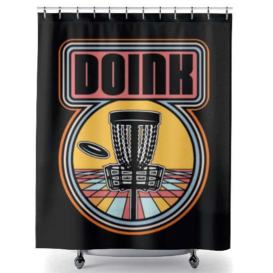 Disc Golf Doink Ultimate Frisbee Loves Flying Disc Shower Curtains