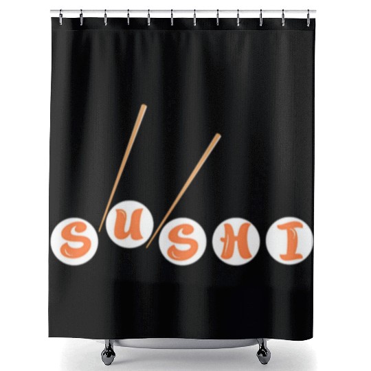 cute funny kawaii sushi lover Shower Curtains