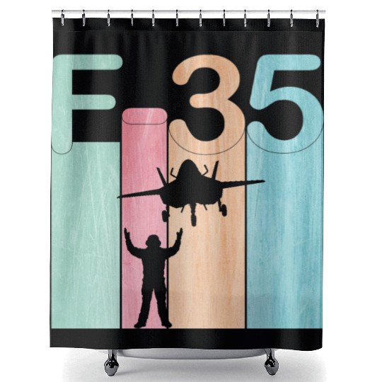 F35 Vintage Air Force Fighter Jets Shower Curtains