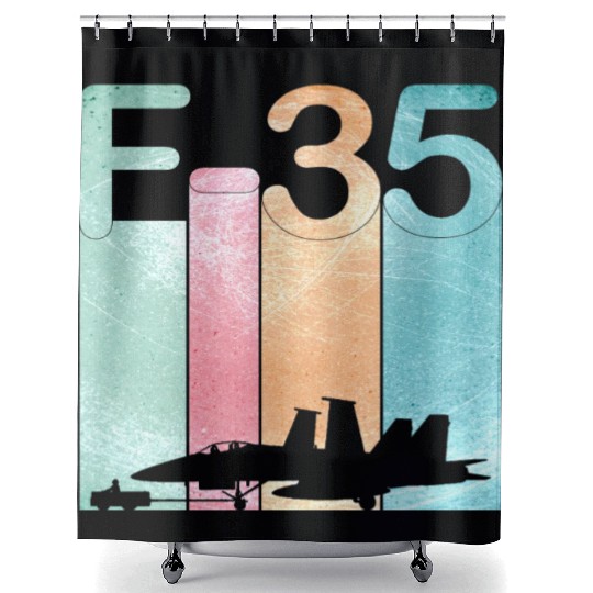 F35 Vintage Air Force Fighter Jets Shower Curtains