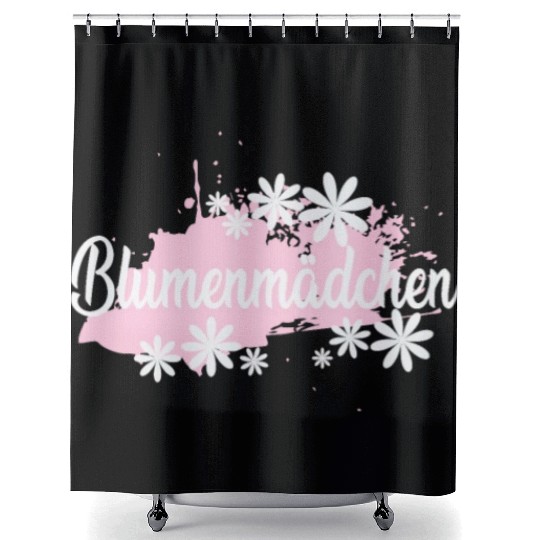 Flower Girl with pink Color Blob Shower Curtains