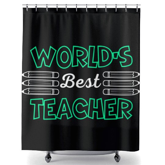 World s best teacher. Shower Curtains