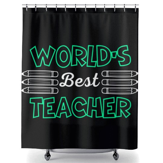 World s best teacher. Shower Curtains