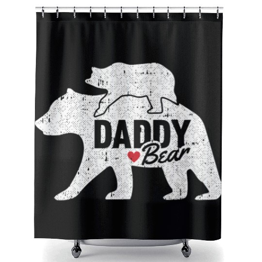 Daddy Bear Fathers Day Cute Baby Cub Papa Dad Shower Curtains