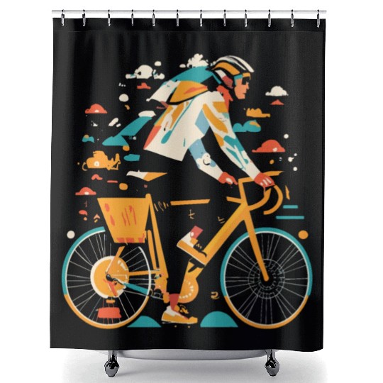 All Seasons Cyclist Gift Shower Curtains