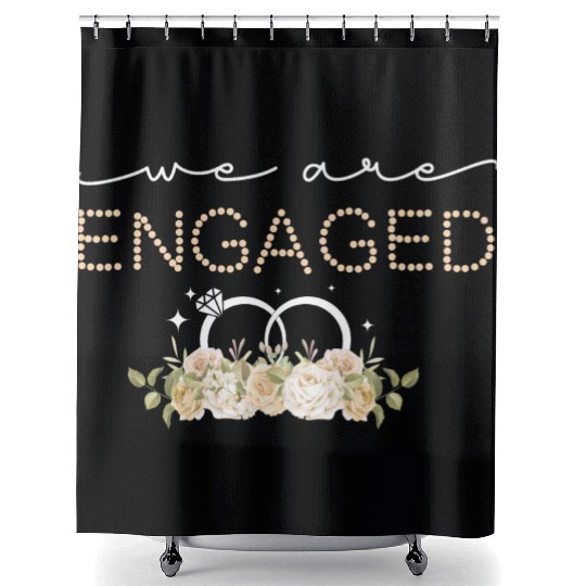 Couple Matching Fiancé Engagement Bride Shower Curtains