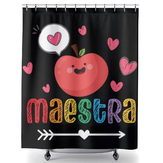 Maestra Bilingual Spanish Teacher team Shower Curtains