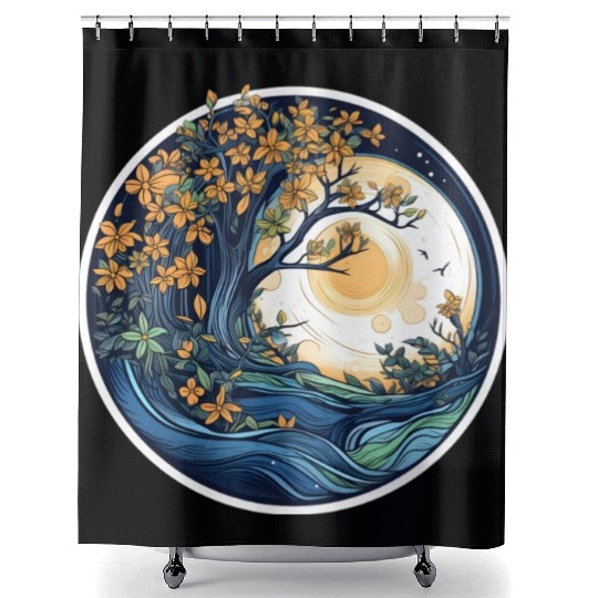 The Majestic Beautiful Spring Tree Shower Curtains