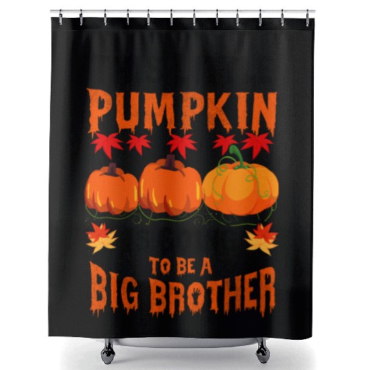 This Little Pumpkin Is Going To Be A Big Brother Shower Curtains