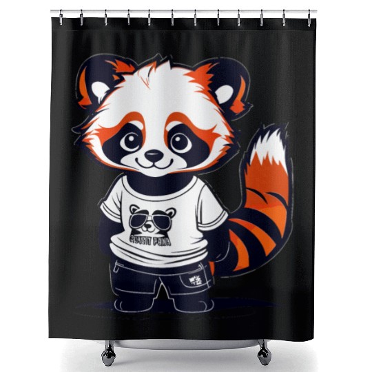 Red Panda Cub Shower Curtains