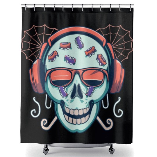 Skull Candy Halloween For Music Shower Curtains
