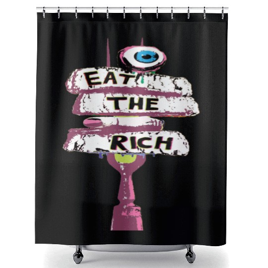 Express yourself with an Eat the Rich Shower Curtains