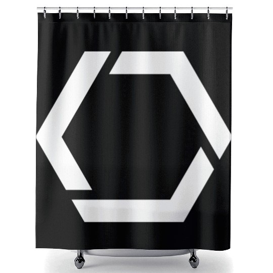 White Hexagon Shape Shower Curtains