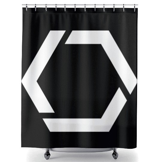 White Hexagon Shape Shower Curtains