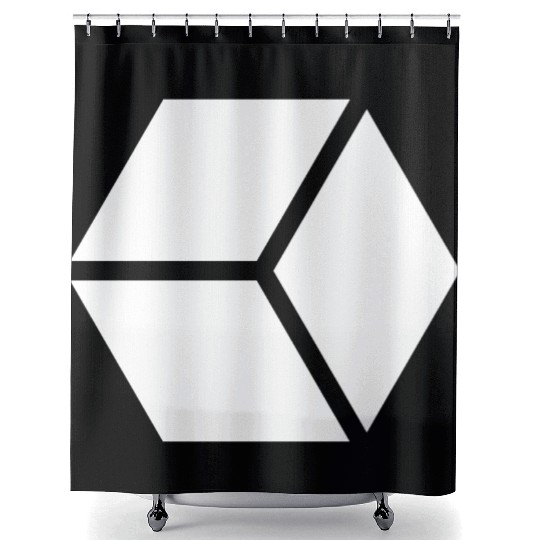 White Hexagon Shape Shower Curtains