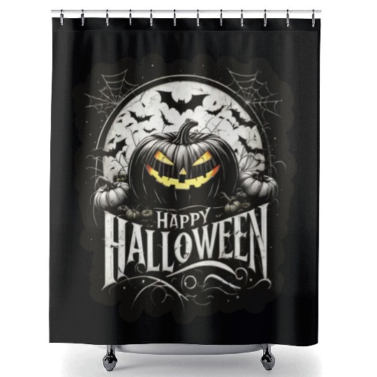 Spooky Pumpkin Night Shower Curtains