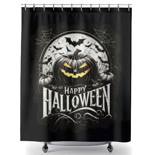 Spooky Pumpkin Night Shower Curtains