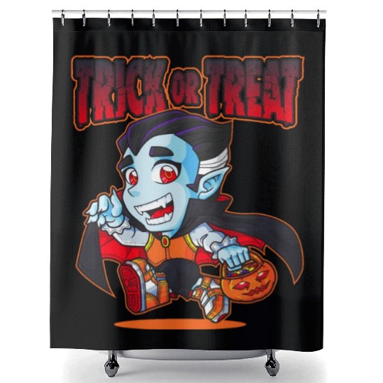 Halloween Trick or Treat Vampire Shower Curtains