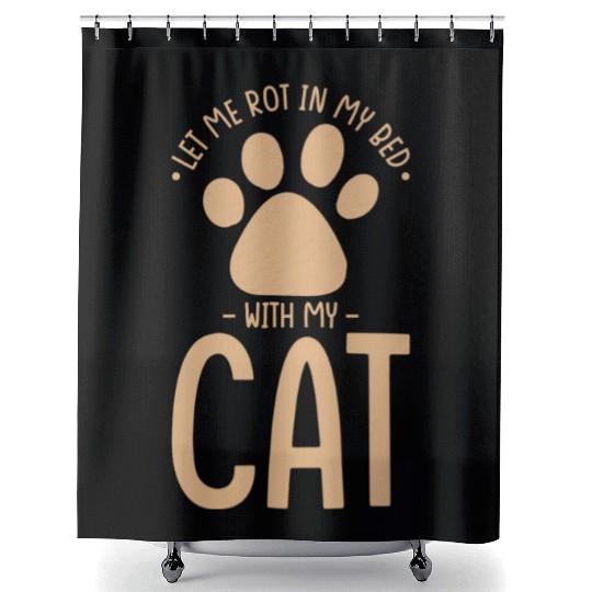 Cat Nap Laziness Let Me Rot In My Bed With My Cat Shower Curtains