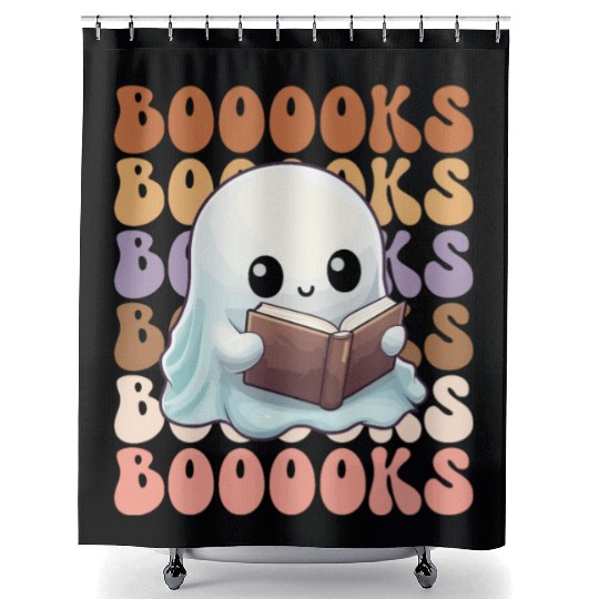 Cute Ghost Reading Books | Booooks | Funny Shower Curtains