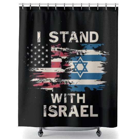I Stand With Israel Patriotic Shower Curtains