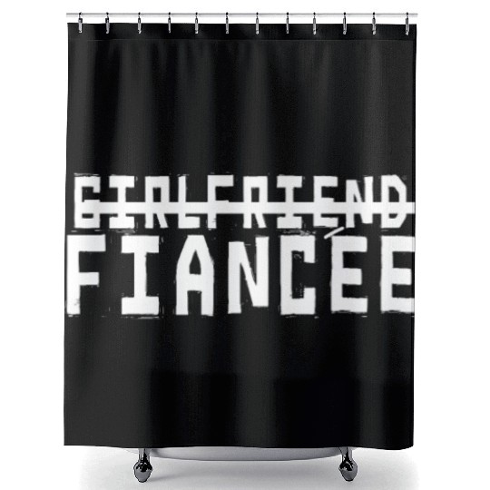 Girlfriend Fiancee Couple Engagement Engaged Shower Curtains