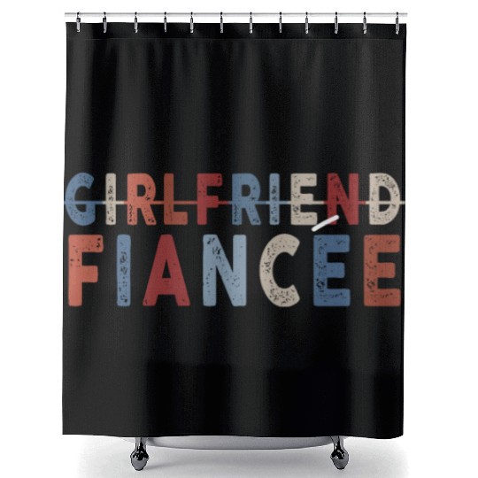 Girlfriend Fiancee Couple Engagement Engaged Shower Curtains