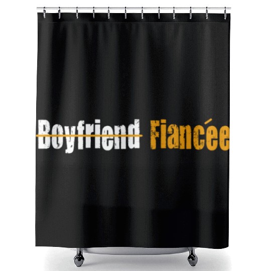 Couple Engagement Engaged Men Funny Fiancee Shower Curtains
