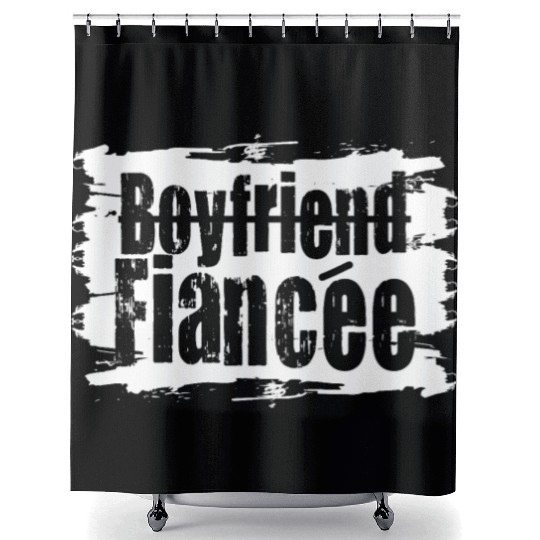 Couple Engagement Engaged Men Funny Fiancee Shower Curtains