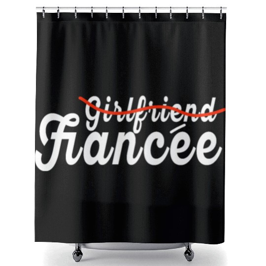 Girlfriend Fiancee Couple Engagement Engaged Shower Curtains
