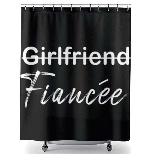 Girlfriend Fiancee Couple Engagement Engaged Shower Curtains