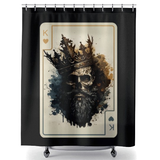 King of Hearts Creepy Card Game Poker Shower Curtains