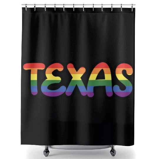 Texas Rainbow Pride Design for proud LGBT+ Texan Shower Curtains