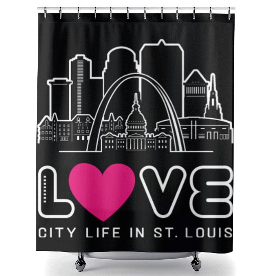 Love City Life in St. Louis Missouri Shower Curtains