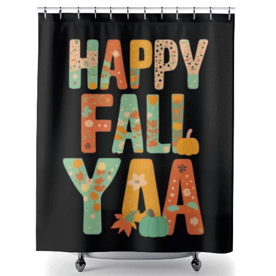 Happy Fall Ya All Thanksgiving Autumn Design Shower Curtains