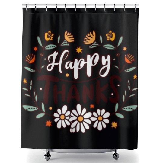 Happy Fall Ya All Thanksgiving Autumn Design Shower Curtains