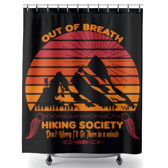 Out of Breath Hiking Society Shower Curtains