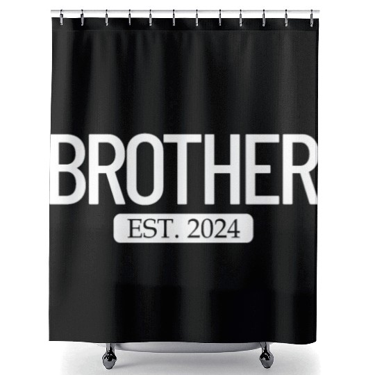 Brother Est. 2024 New Bigger Brother Gift Boys Shower Curtains