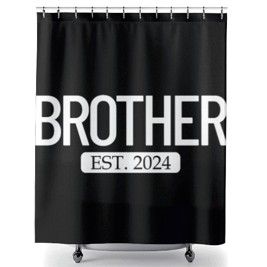 Brother Est. 2024 New Bigger Brother Gift Boys Shower Curtains